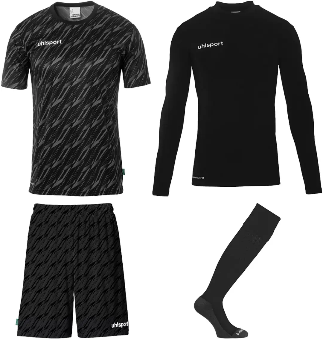 Uhlsport Progressive Trainingspak - 164 - Zwart - afbeelding 6 van 6