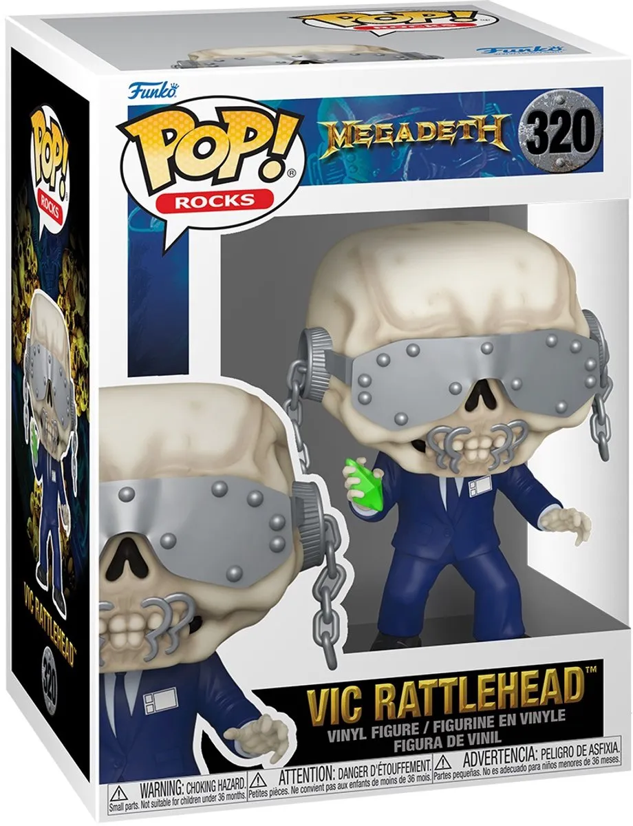Funko POP! Rocks Vic Rattlehead Megadeth Verzamelfiguur - 9 cm - afbeelding 2 van 3