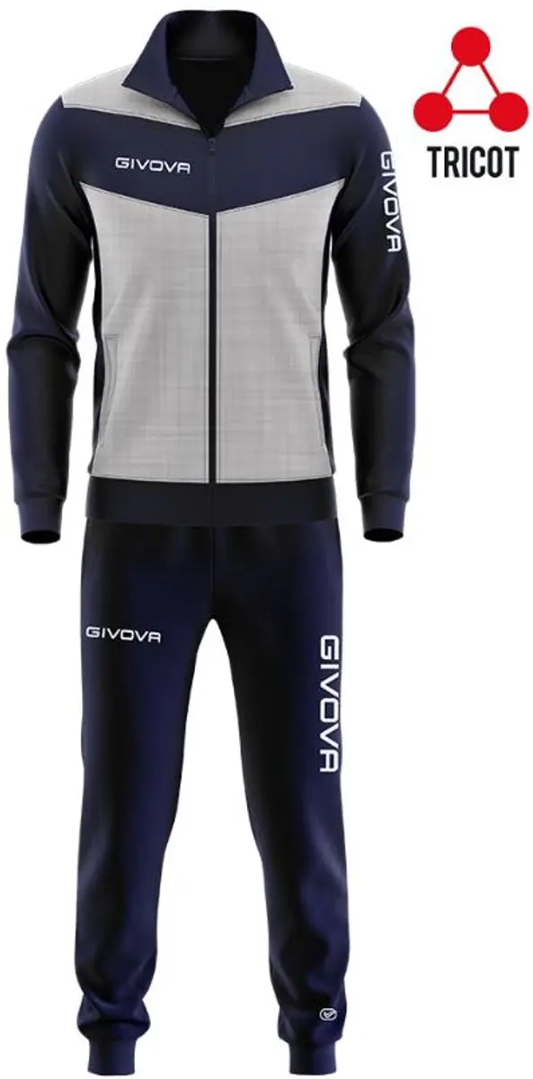 Givova Luxury Visa Trainingspak - S - Blauw/Grijs