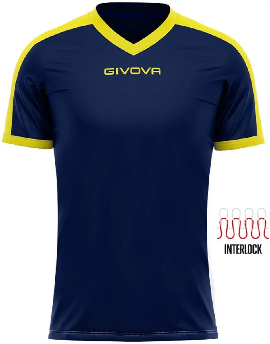 Givova Revolution Sportshirt - 3XL - Blauw-Geel