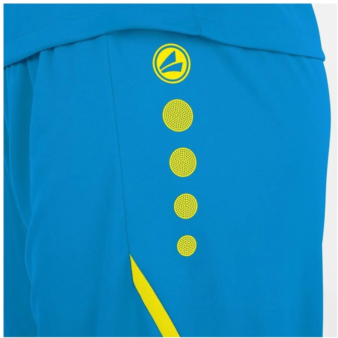Jako Challenge Short Dames - Fluogeel/Blauw 38-40