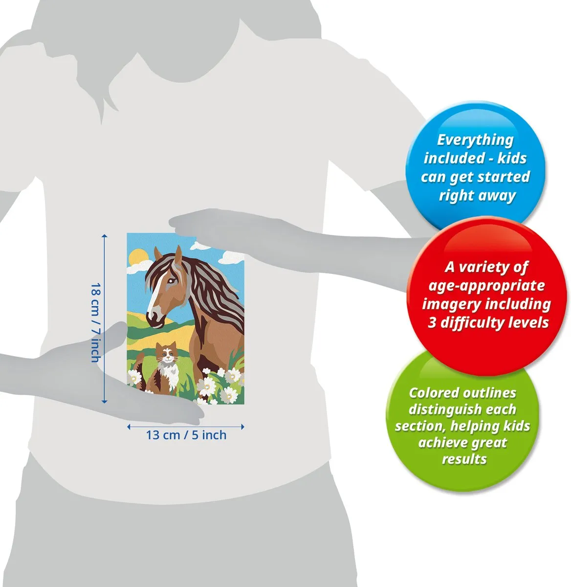 Ravensburger CreArt Junior Paard en Poesje - Meerkleurig