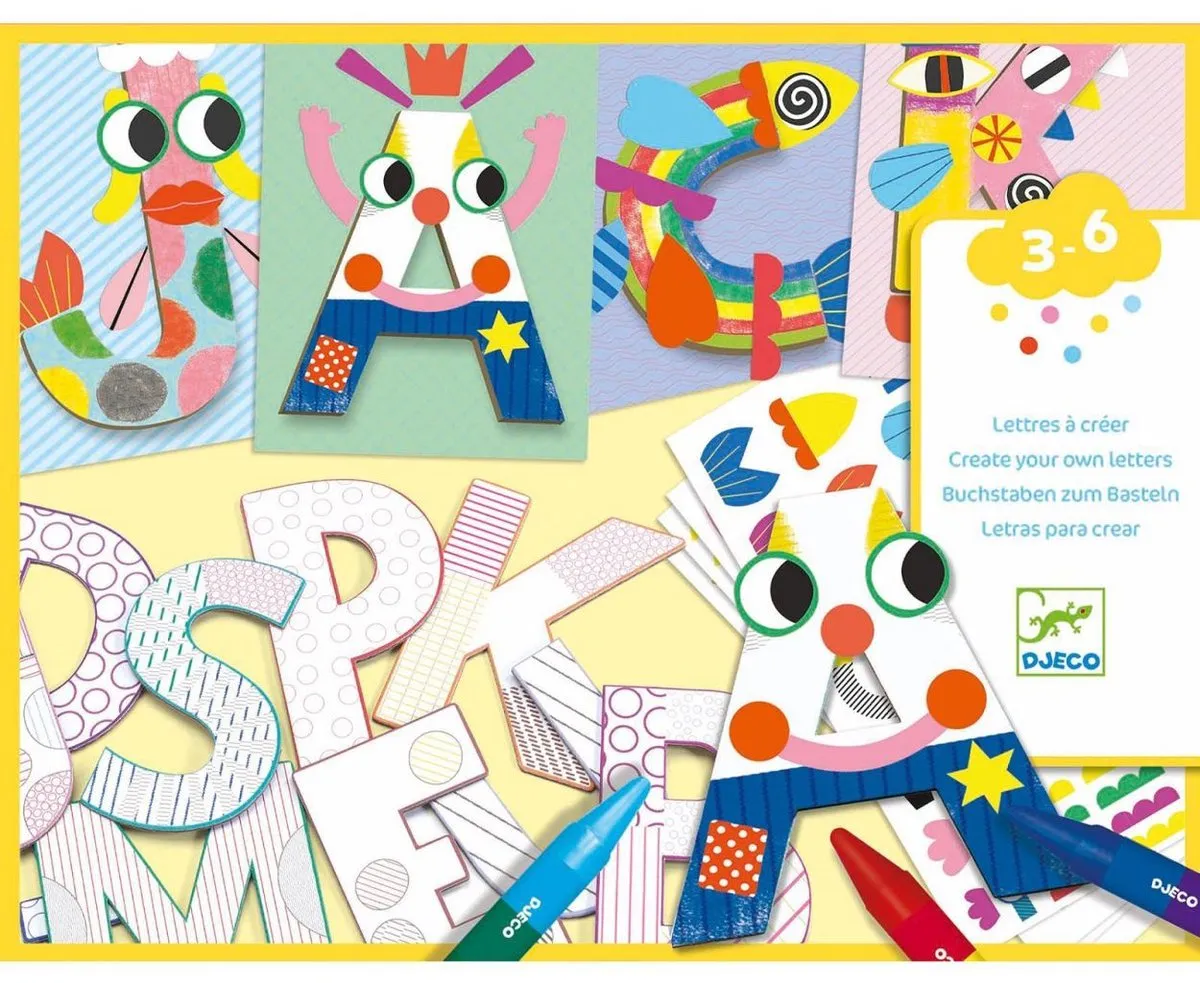 Djeco Letters Kleurenplaten A3 - Multi Kleur