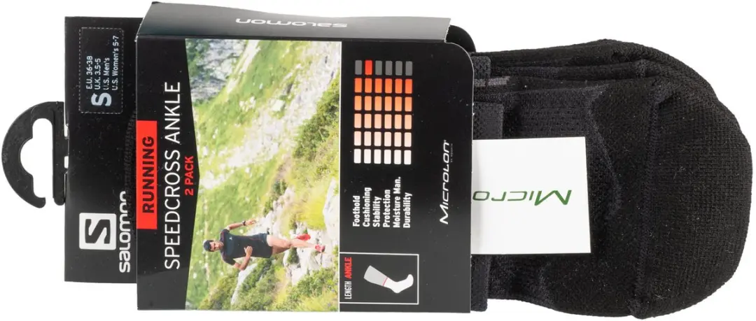 Salomon Speedcross Ankle Socks 2PPK, Unisex, Zwart, Sokken, maat: 39-41