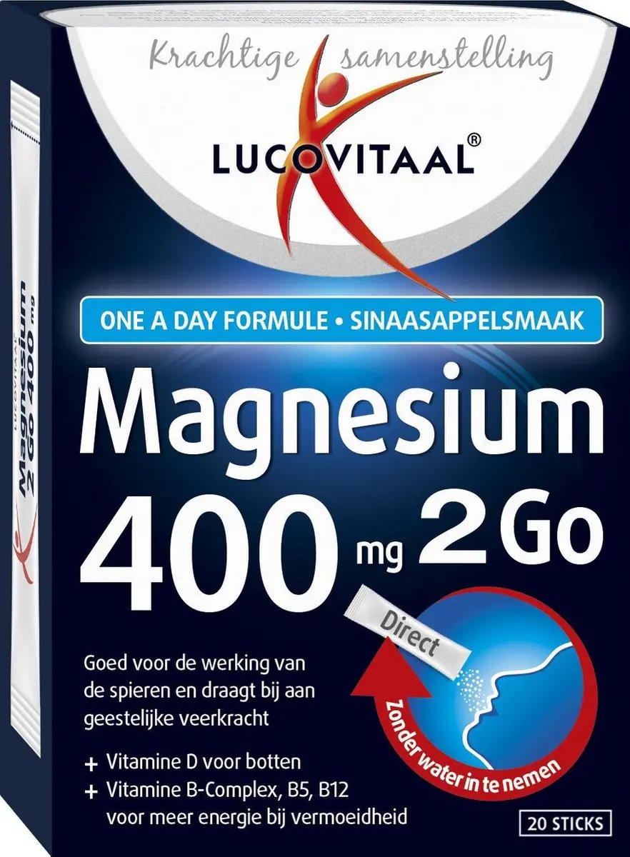 Lucovitaal Magnesium 400 mg 2Go Voedingssupplement