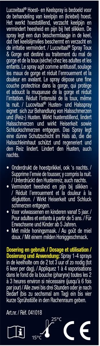 Lucovitaal Keel Hoest Spray 20ml - afbeelding 2 van 6
