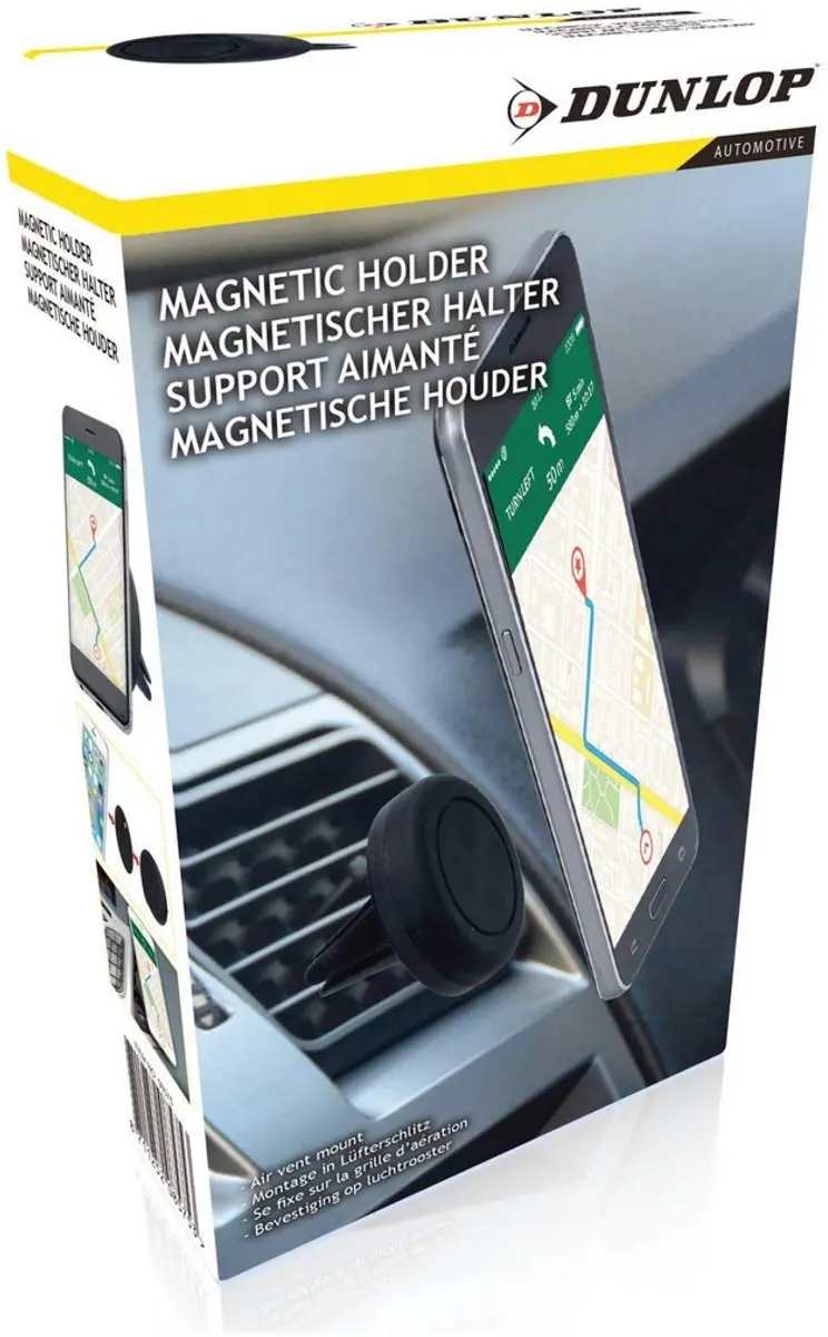 Dunlop BXPW1400PE Telefoonhouder Magnetisch - Autohouder - Zwart