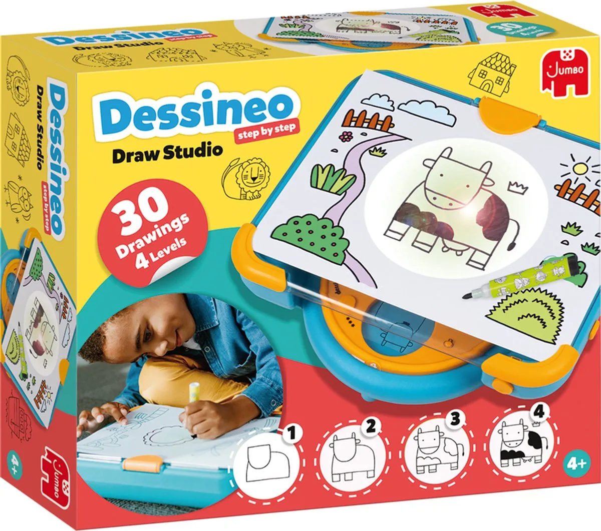 Jumbo Dessineo Tekentafel Hobbypakket - 30 Stickers - 10 A4 Bladen