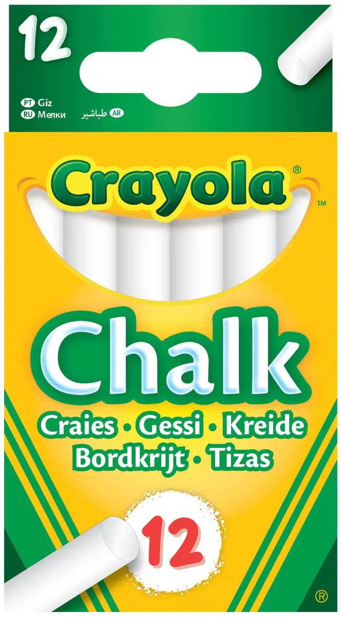 Crayola Hobbypakket Wit Bordkrijt 12 Stuks - Anti-stof
