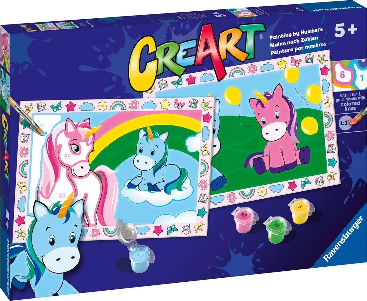 Ravensburger CreArt Happy Unicorns Schilderen op nummer