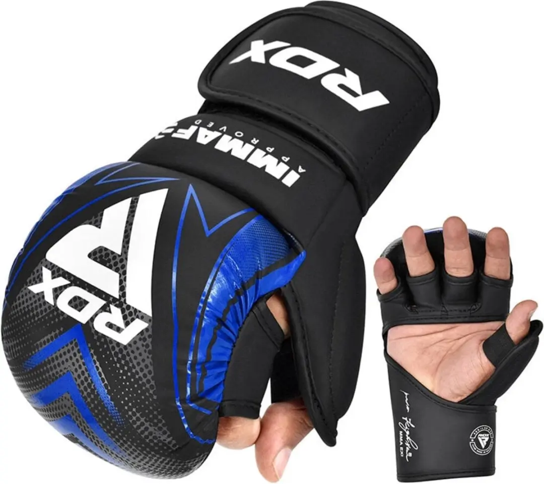 RDX Sports IMMAF Shooter Grappling Gloves MMA Blauw Maat: XS