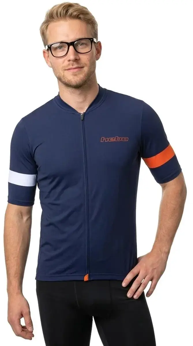 Hebo Ochoco Korte Mouw Wielertrui Blauw S Man