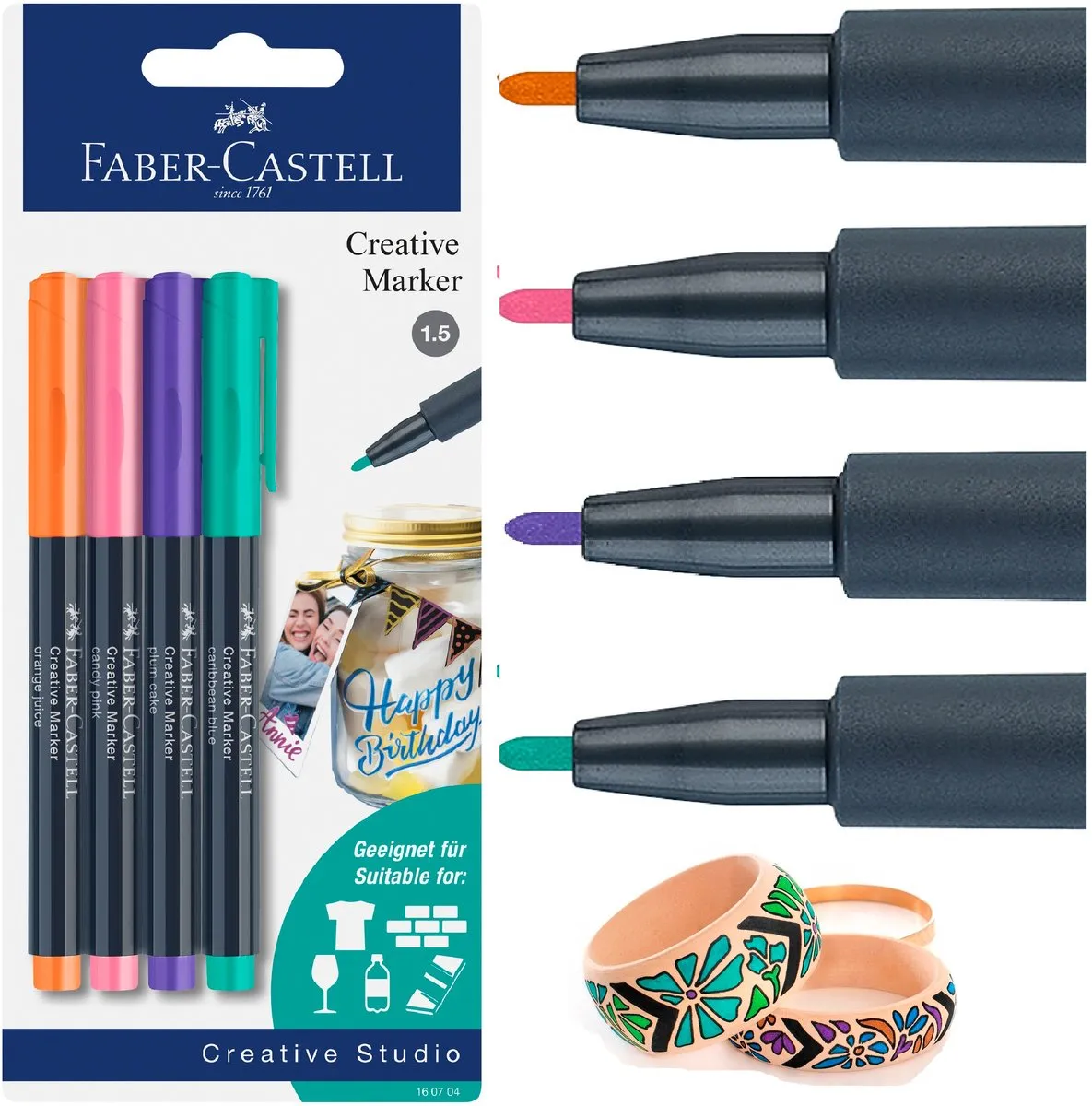 Faber-Castell Porselein- en Glasstiften 4 Stuks