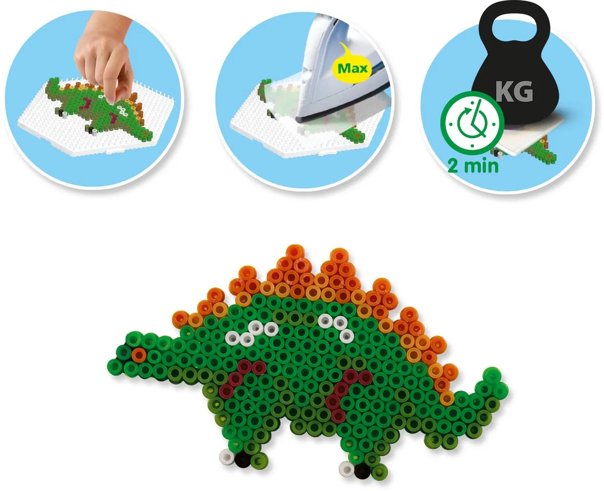 SES Creative Beedz Dino Wereld Strijkkralen 2100 Stuks - 15 Kleuren