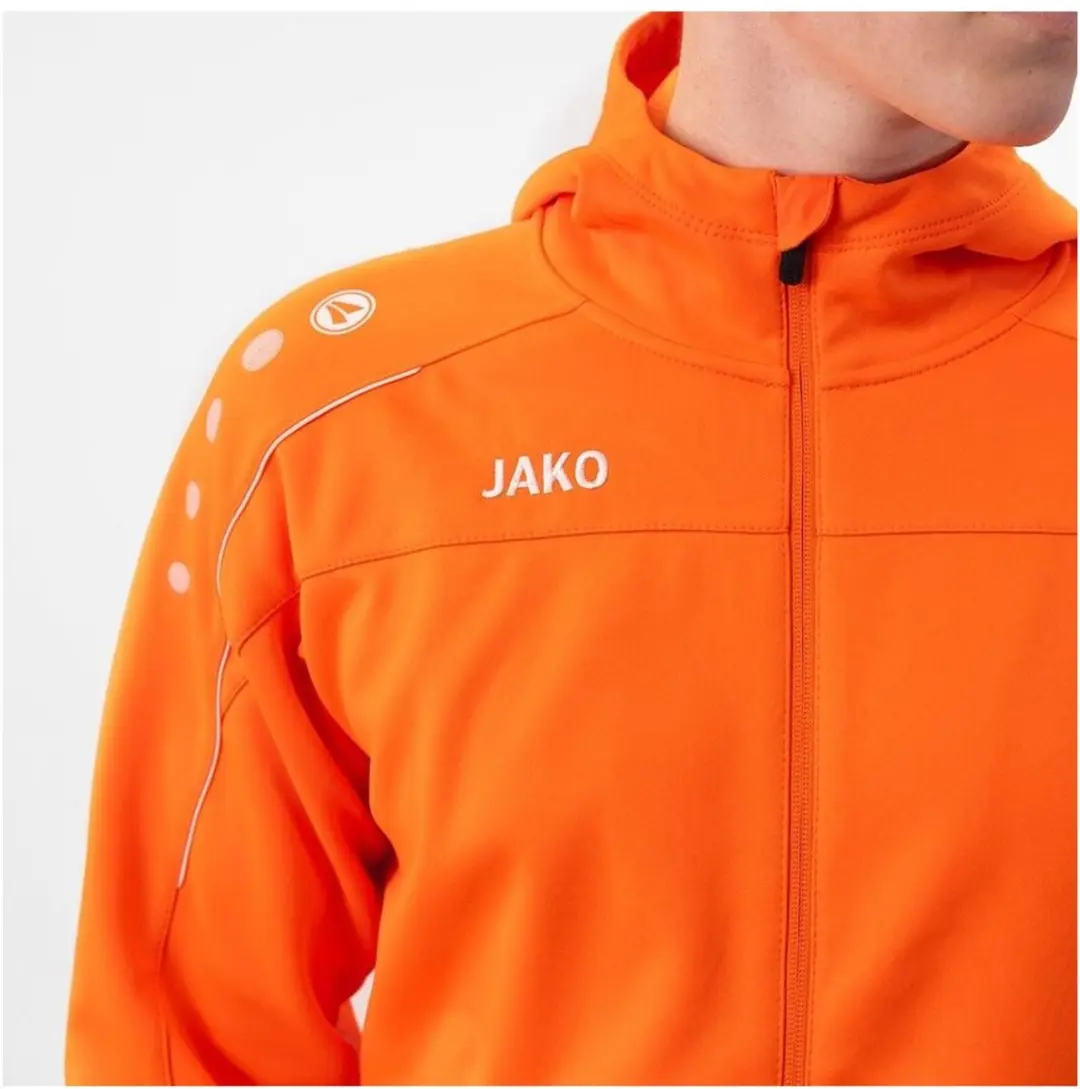 JAKO Classico Jas met Kap Heren - Fluoro Oranje S