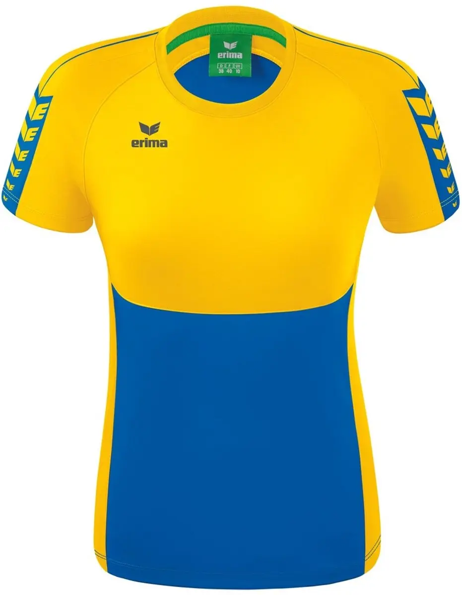 Erima Six Wings T-Shirt Dames - Geel/Royal 40