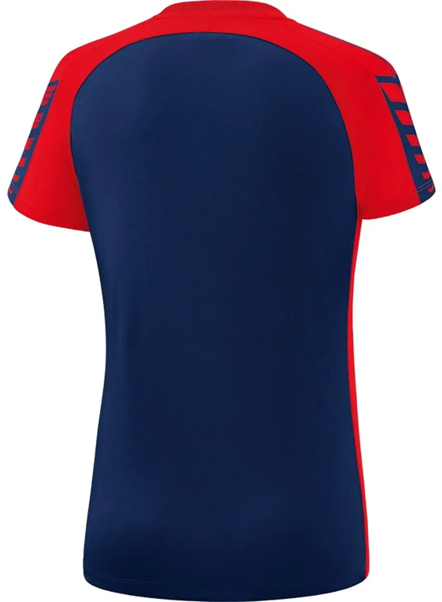Erima Six Wings T-Shirt Dames - Rood/New Navy 40