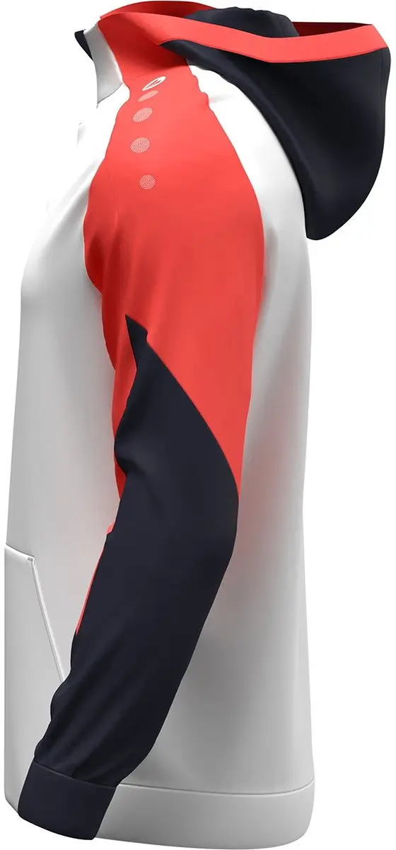 Jako Dynamic Hooded Half Zip Kinderen 128 - Wit/Koraal/Marine