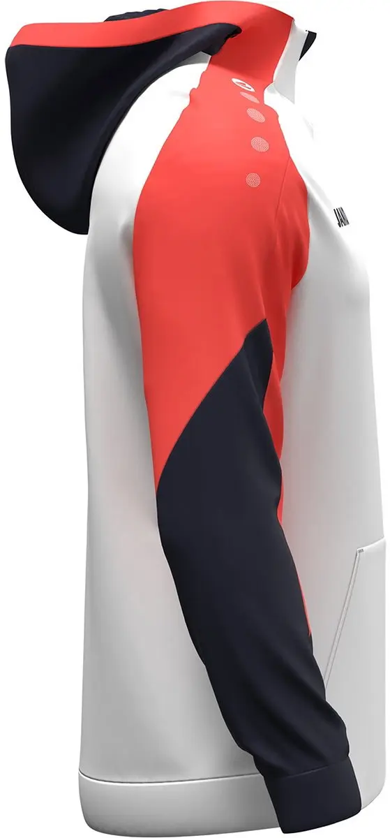 Jako Dynamic Hooded Half Zip Kinderen 128 - Wit/Koraal/Marine
