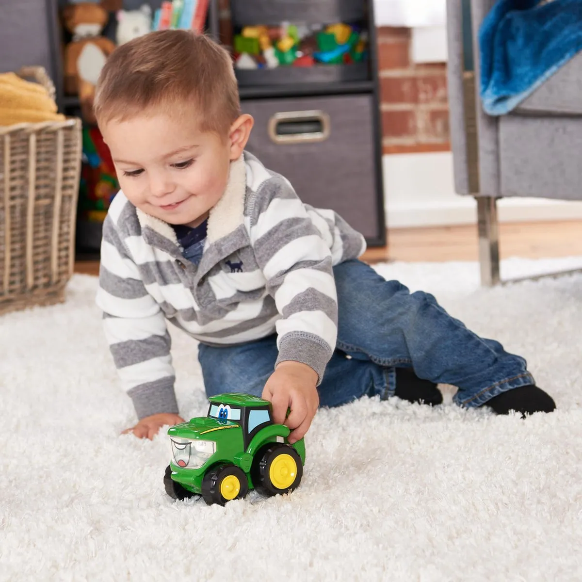 Tomy Johnny Duwtractor met Zaklamp John Deere B47216 - Groen
