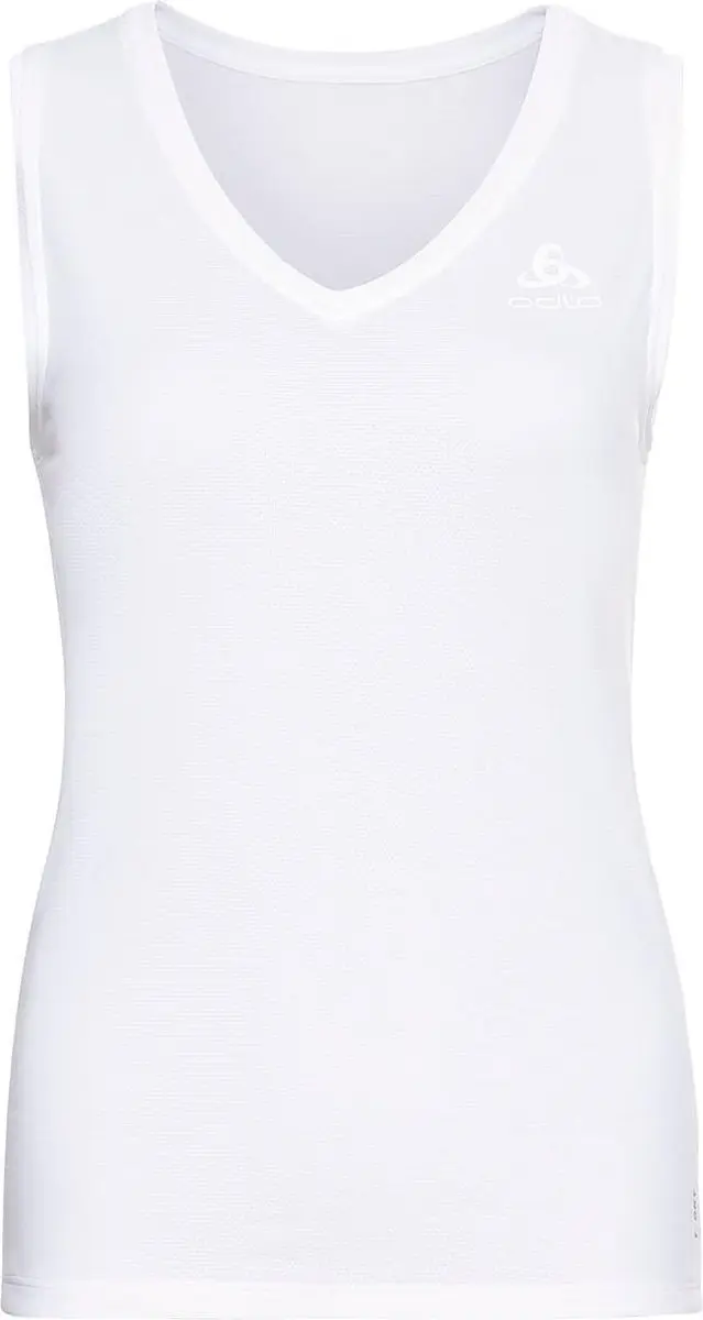 ODLO BL TOP V-neck Singlet ACTIVE F-DRY LIGHT - XS - Wit - afbeelding 3 van 6