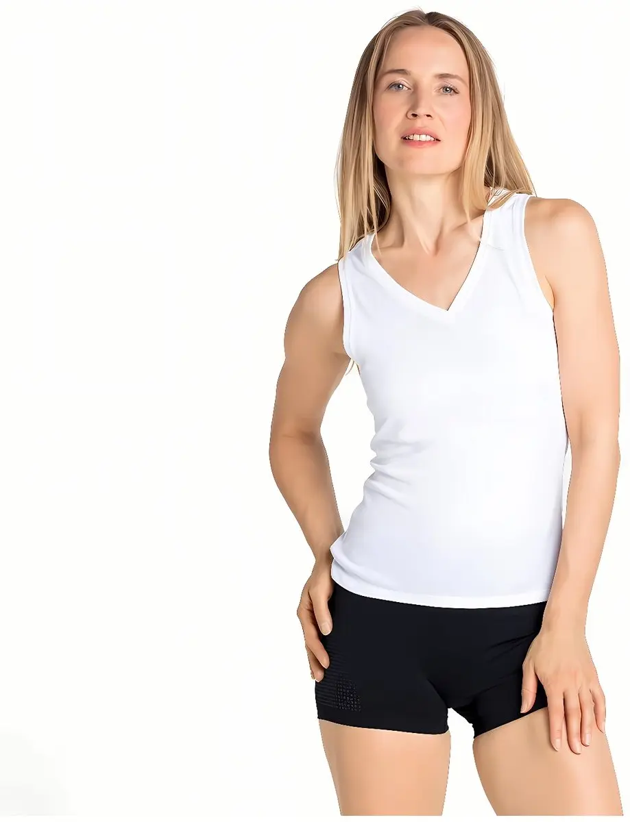 ODLO BL TOP V-neck Singlet ACTIVE F-DRY LIGHT - XS - Wit - afbeelding 2 van 6