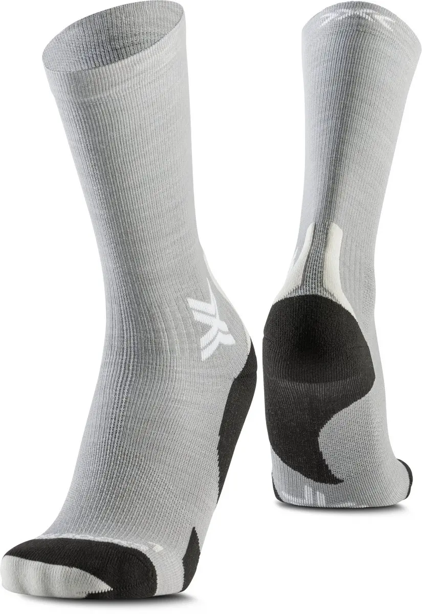 X-Bionic Run Discover Merino Crew Hardloopsokken - Seal Grijs/Licht Zand