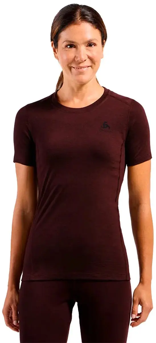 Odlo Merino 200 Korte Mouwen Basislaag Bruin S Vrouw