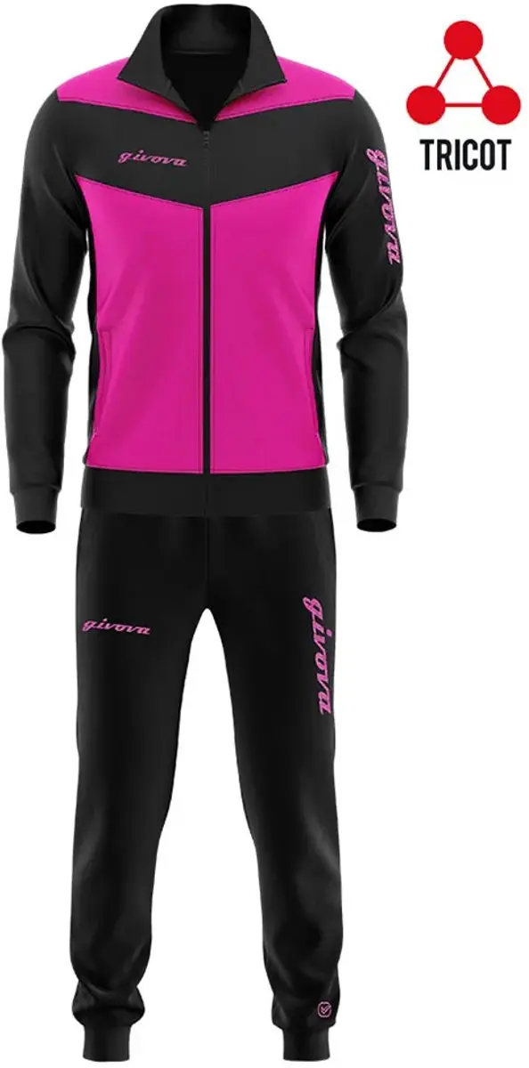 Givova Visa Trainingspak - XS - Zwart/Fuchsia