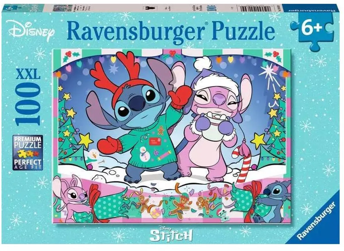Ravensburger Disney Stitch Kersteditie Puzzel 100 XXL Stukken RAV-120040309 - Multicolor