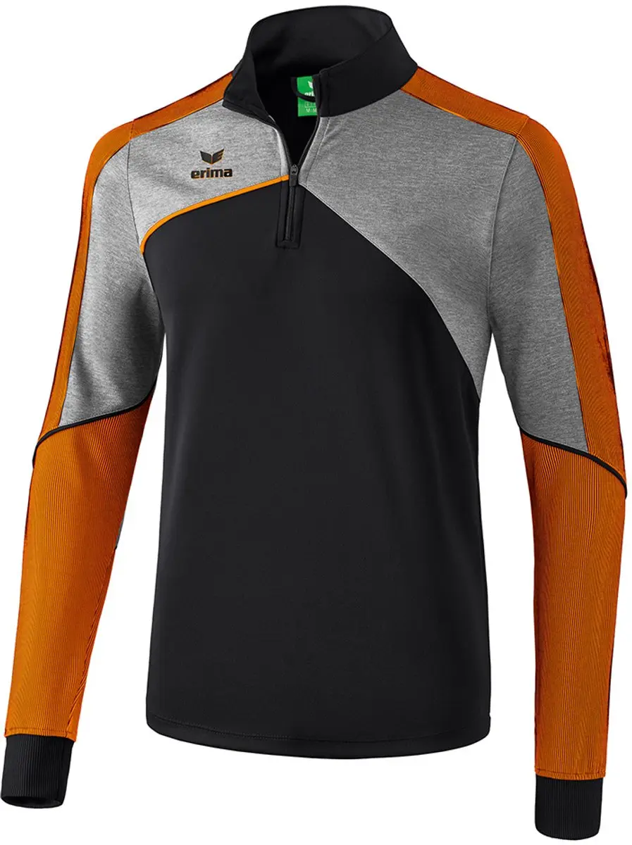 Erima Premium One 2.0 Trainingstop Zwart-Grijs Melange-Neon Oranje Maat XL