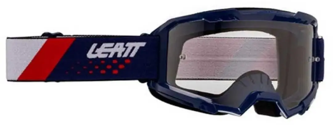 Leatt Vizion 2.5 Crossbril - Blauw/Rood/Wit - Heldere lens
