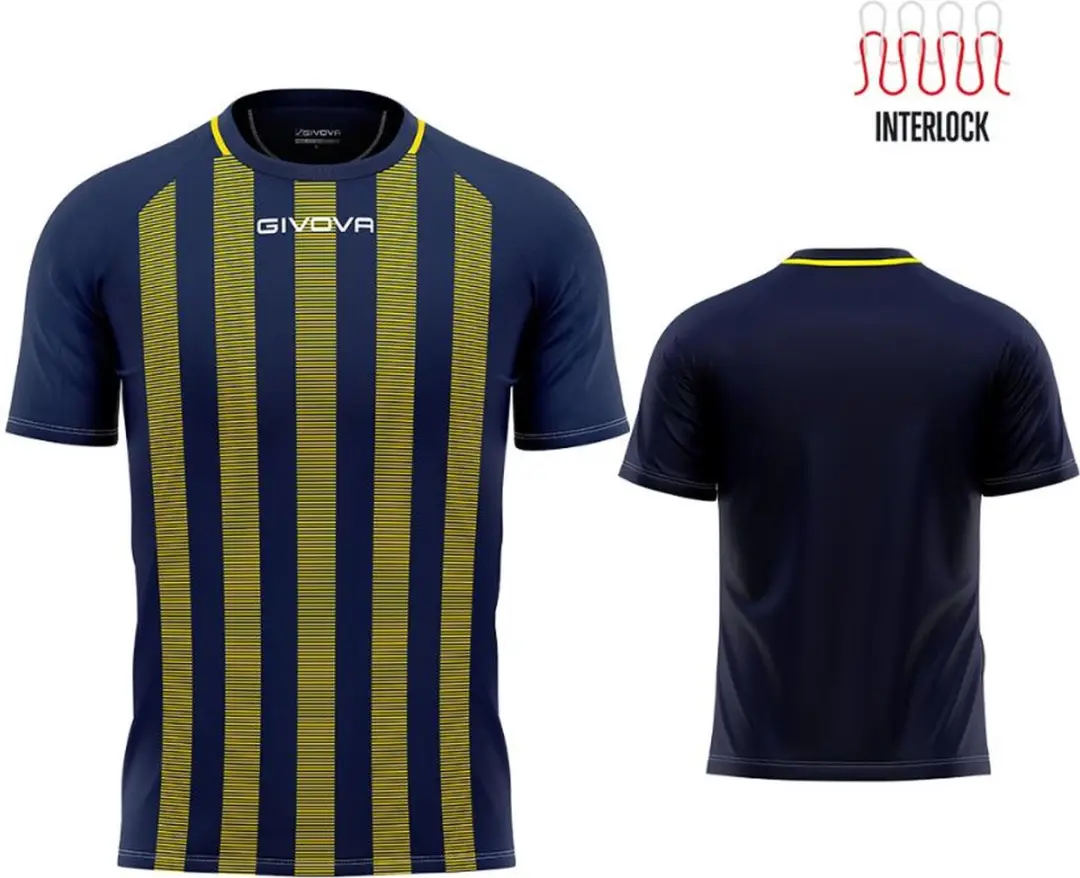 Givova Rugby Sportshirt Blauw-geel - L - afbeelding 3 van 5