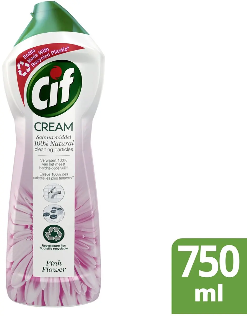 Cif Schuurmiddel Cream 750ml - Rozengeur