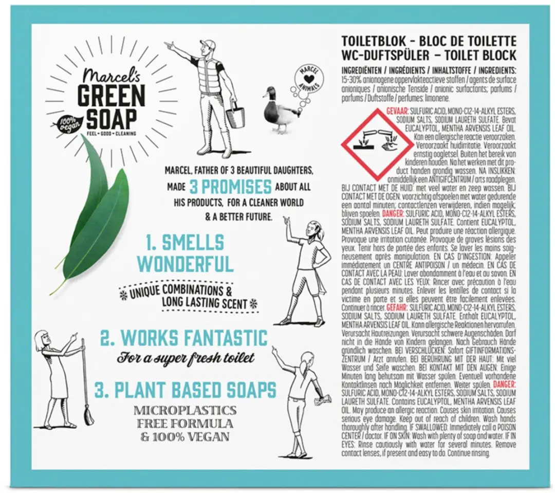 Marcel's Green Soap Toiletblok Munt & Eucalyptus 35g