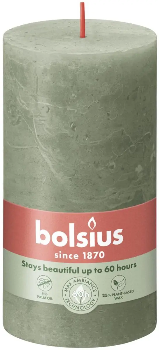 Bolsius Stompkaars Olive 13cm - 60 uur - afbeelding 6 van 6