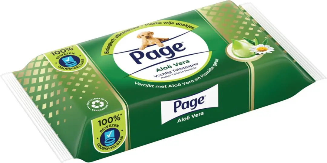 Page Toiletpapier Vochtig Aloe Vera Navulling - 50 Rollen
