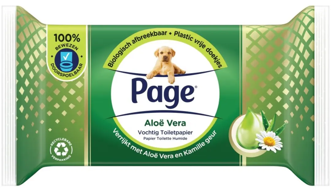 Page Toiletpapier Vochtig Aloe Vera Navulling