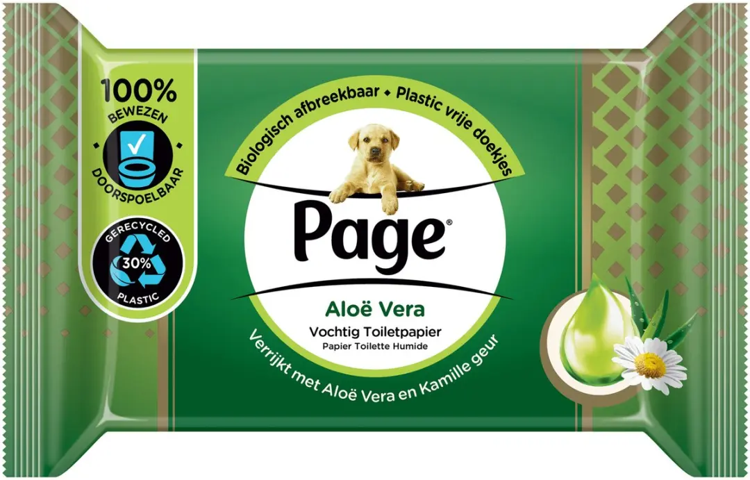 Page Toiletpapier Vochtig Aloe Vera Navulling - 50 Rollen