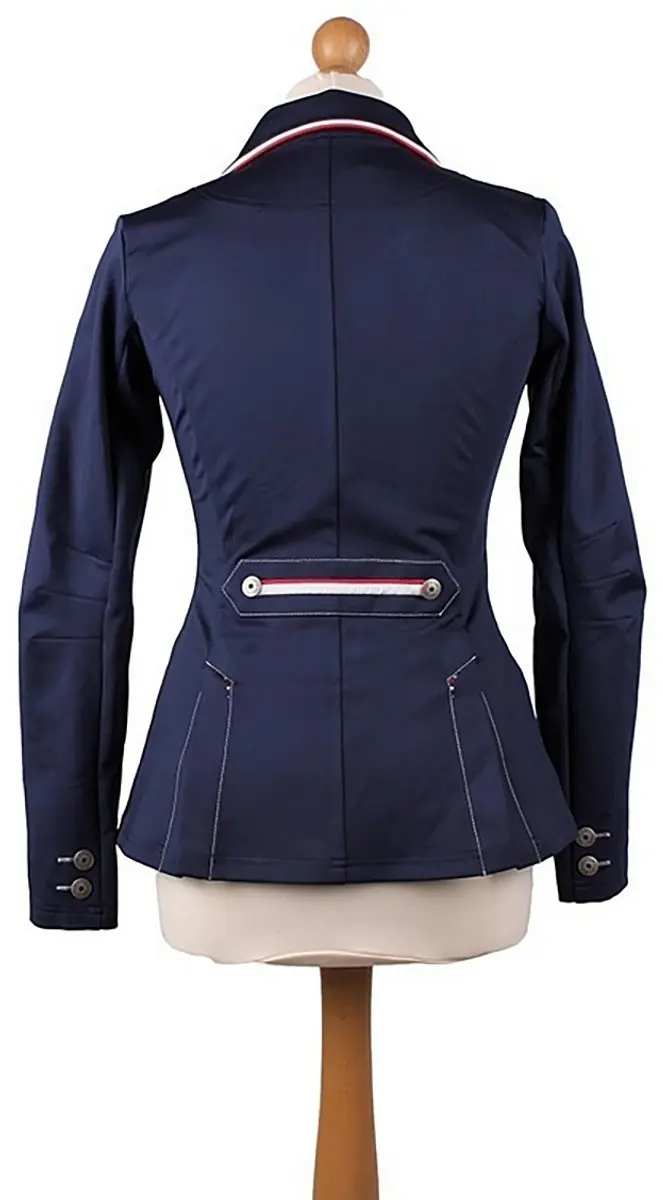 QHP Wedstrijdjas Coco - 42 - Navy/Wit/Rood