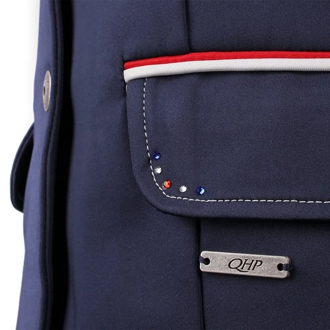 QHP Wedstrijdjas Coco - 42 - Navy/Wit/Rood