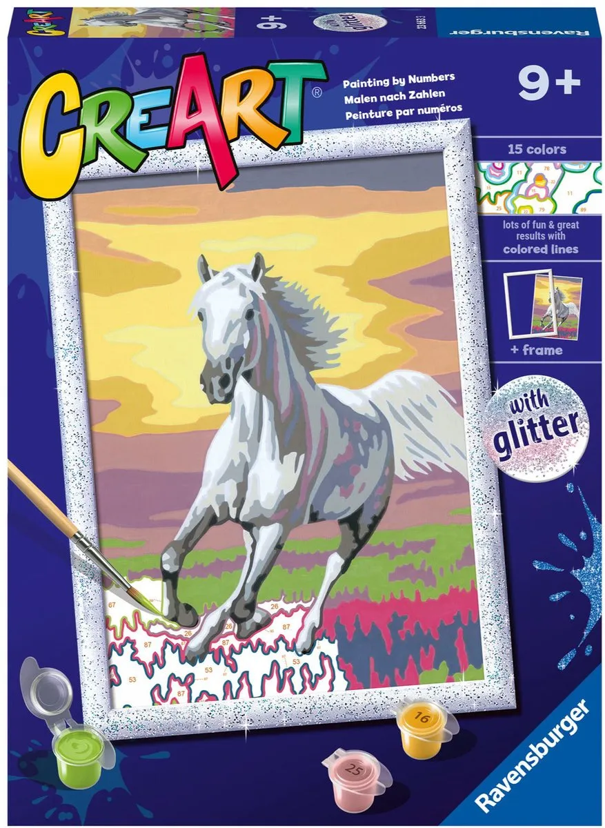Ravensburger CreArt Horse at Sunset Schilderen op nummer - 15 Kleuren - Multicolor