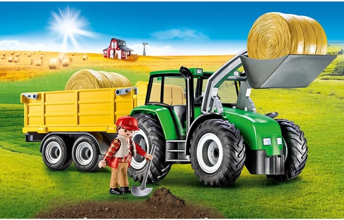 Playmobil Grote Tractor met Aanhangwagen P-9317 - 47-delig