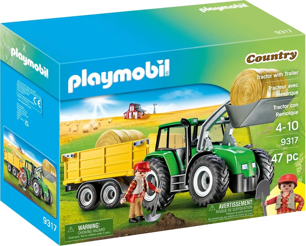 Playmobil Grote Tractor met Aanhangwagen P-9317