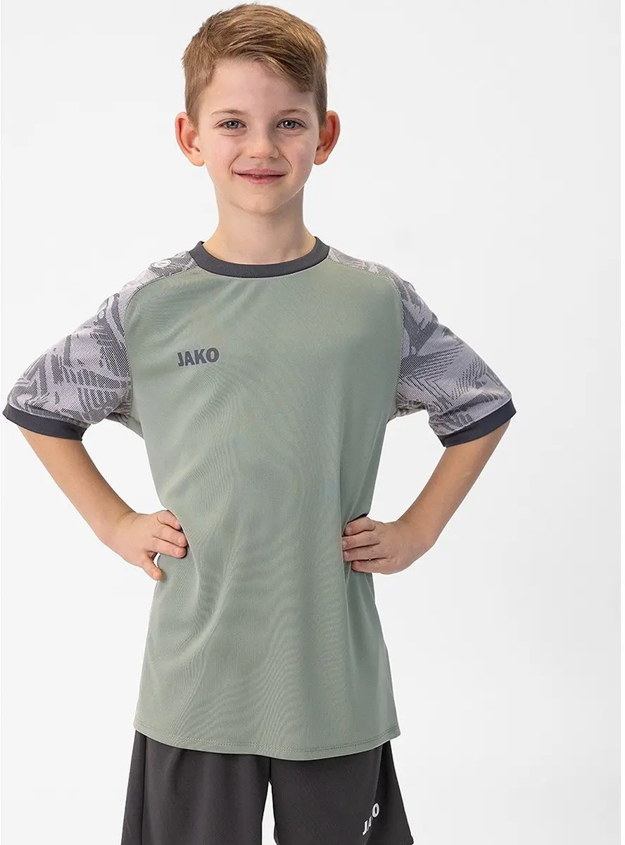 Jako Iconic Shirt Korte Mouw Kinderen 164 - Mintgroen/Zachtgrijs/Antra