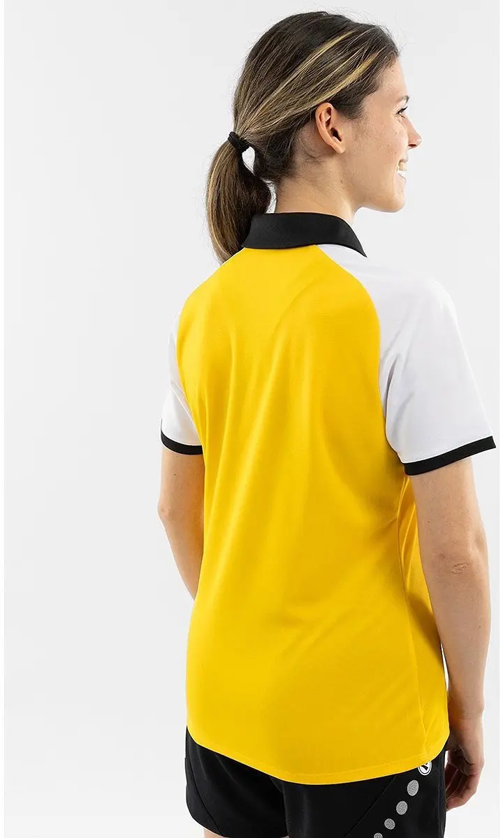Jako Dynamic Polo Dames M - Geel/Wit/Zwart