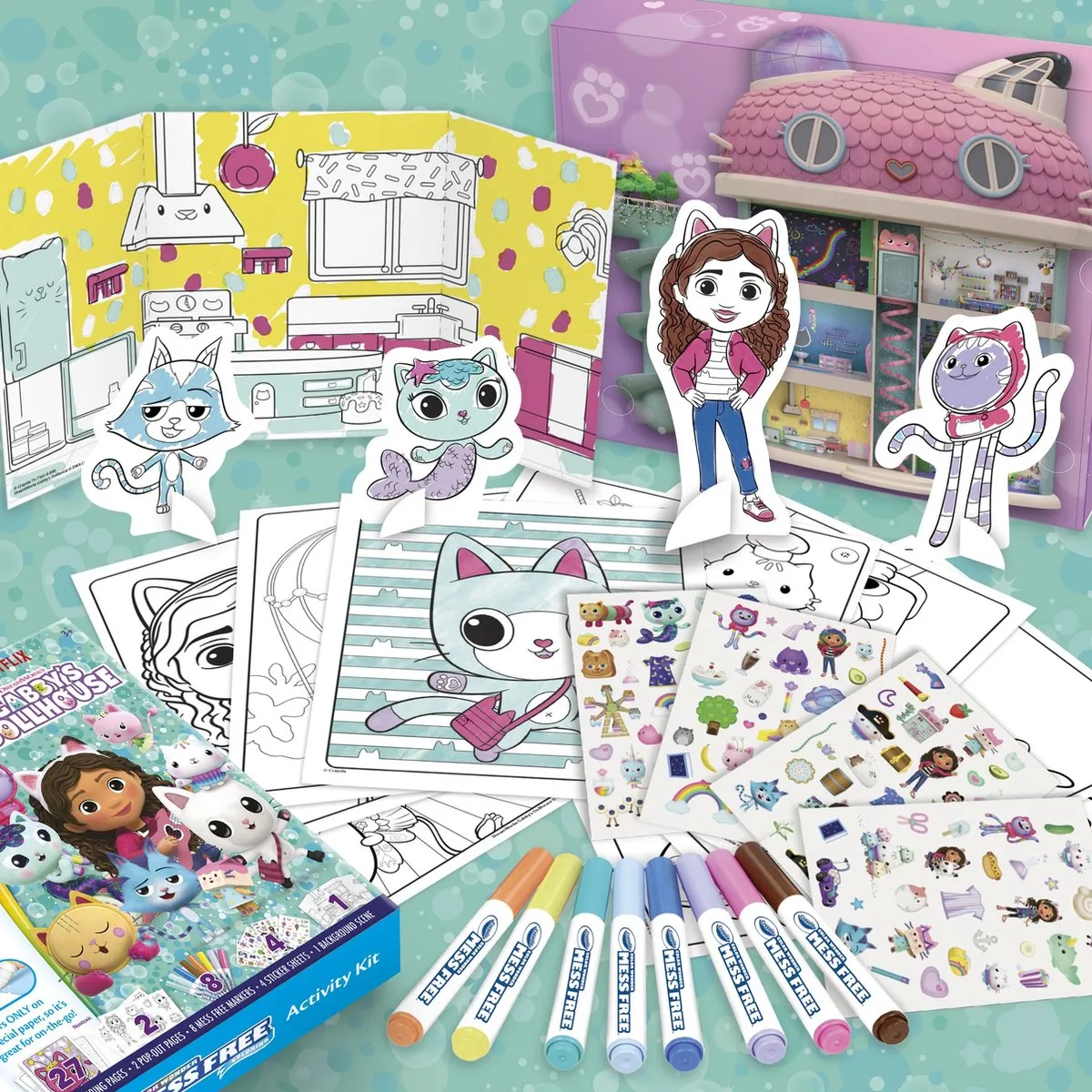 Crayola Color Wonder Gabby's Poppenhuis Vlekvrije Cadeauset - 42 Stuks