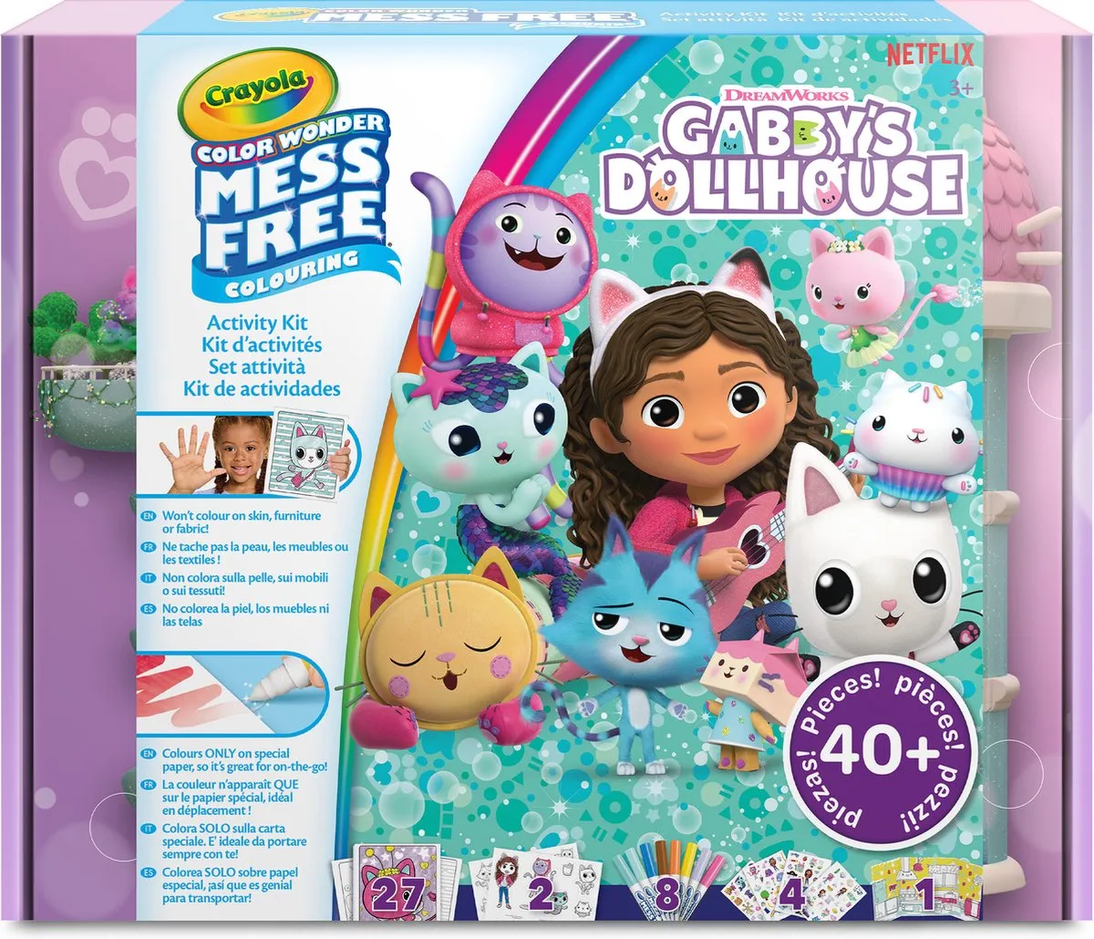 Crayola Color Wonder Gabby's Poppenhuis Vlekvrije Cadeauset - 42 Stuks