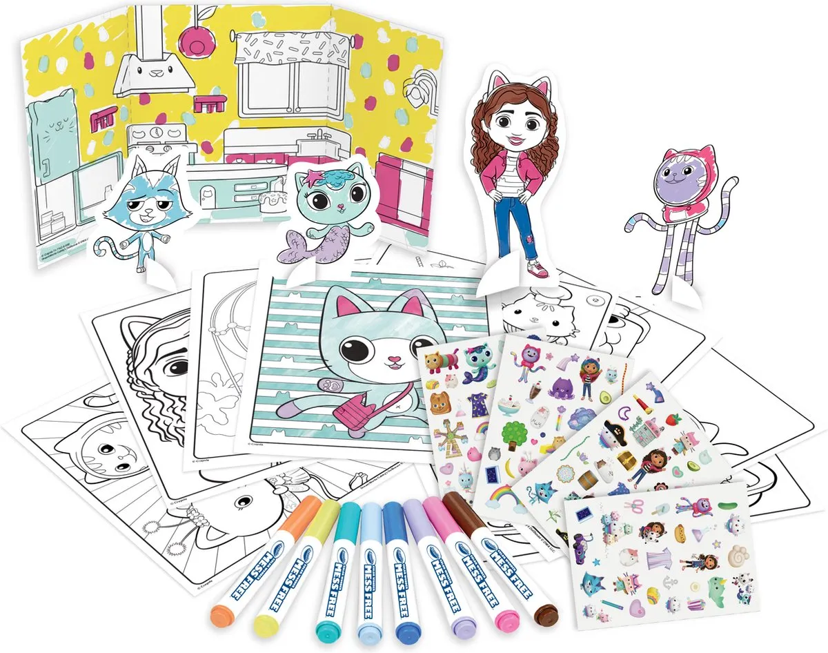 Crayola Color Wonder Gabby's Poppenhuis Vlekvrije Cadeauset - 42 Stuks