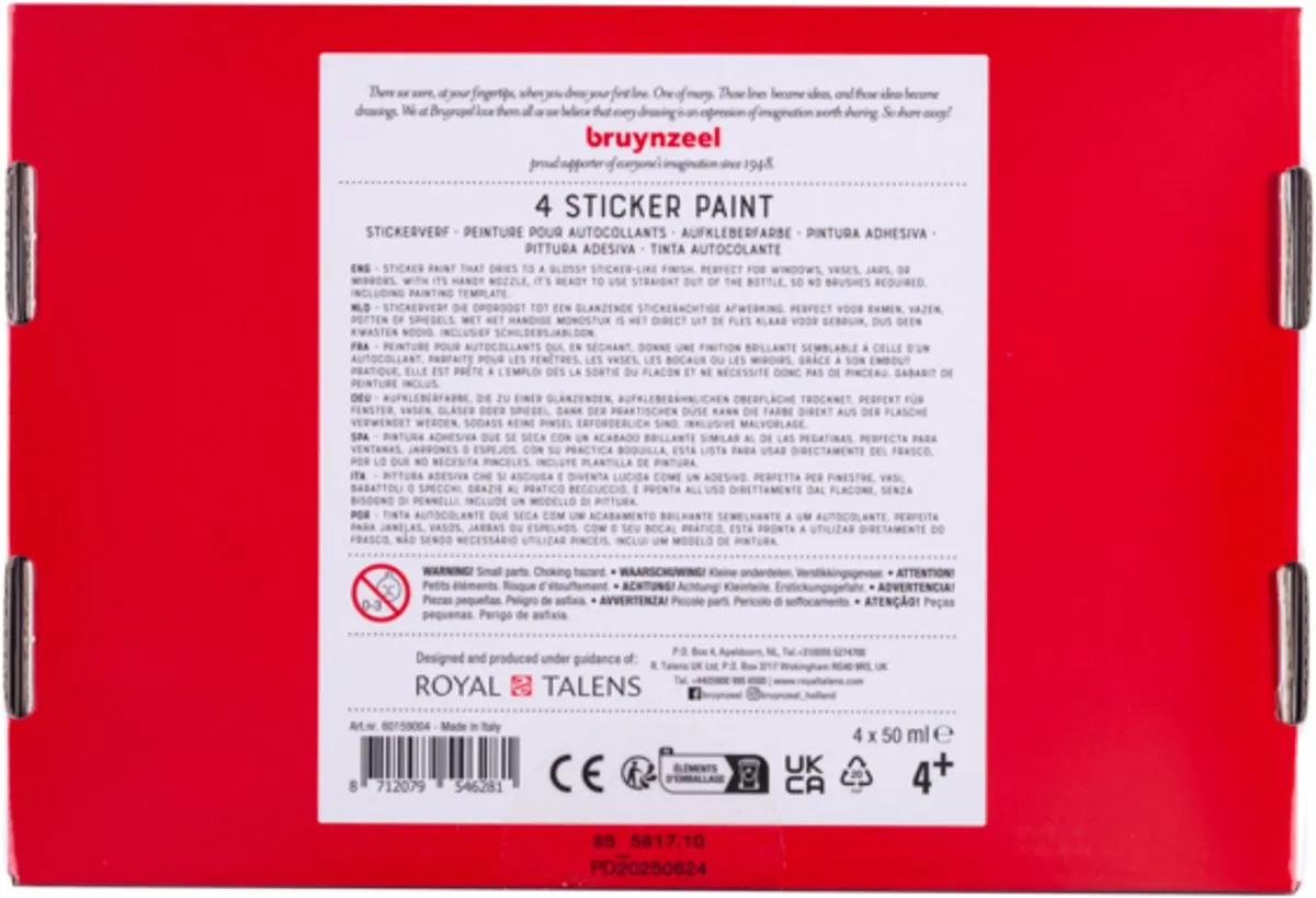Bruynzeel Stickerverfset 4 Kleuren - Assorti